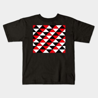 Abstract Triangles pattern - red, black and white. Kids T-Shirt